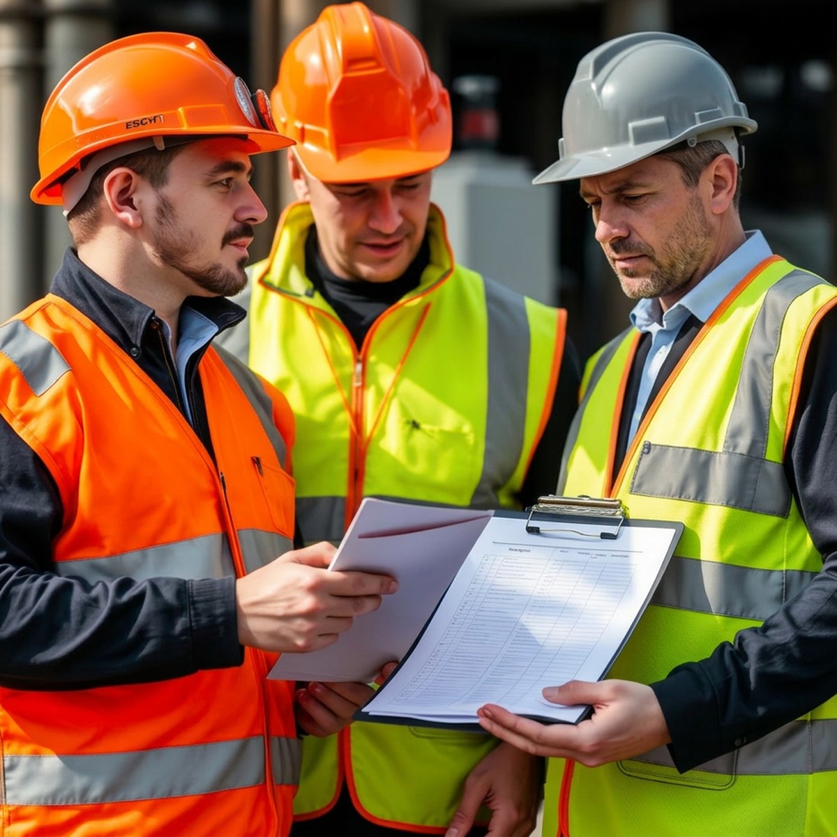 Jags Assurance inspectors reviewing a quality checklist on site